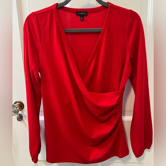 Talbots like new polyester/spandex long sleeve blouse. Elastic cuff. - Picture 1 of 5